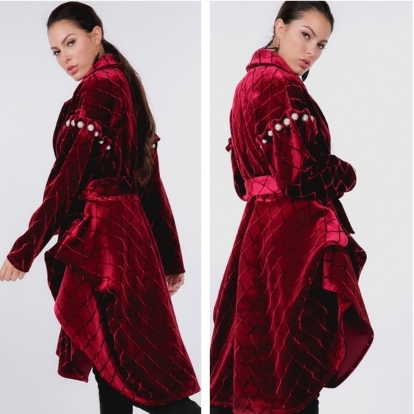 NWT! Elite luxury collection Velour Rich Red Pearl Accents - Picture 4 of 11